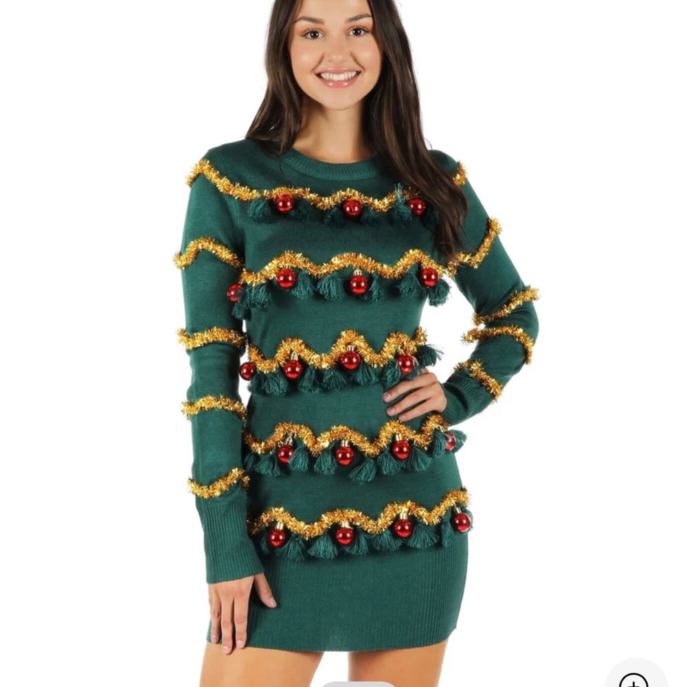 Size XXL Christmas Tree Sweater Dress